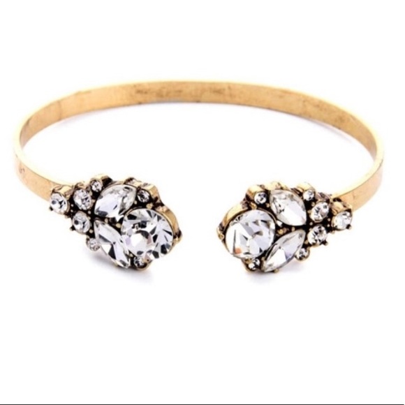 Crystal and Gold Cuff Bracelet - Picture 4 of 5